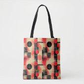 Elegant rood en zwart Abstract – Modern geometrisc Tote Bag (Voorkant)