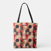 Elegant rood en zwart Abstract – Modern geometrisc Tote Bag (Achterkant)