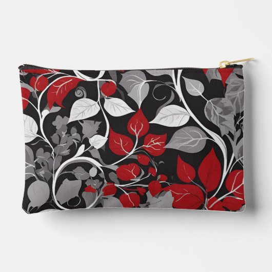 Elegant rood en zwart blad ontwerp etui (Achterkant)