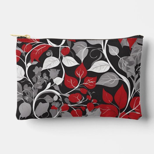 Elegant rood en zwart blad ontwerp etui (Voorkant)