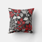 Elegant rood en zwart blad ontwerp kussen (Achterkant)