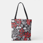 Elegant rood en zwart blad ontwerp tote bag (Achterkant)