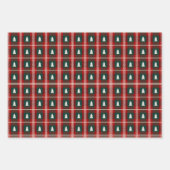 Elegant rood en zwart geruite patroon inpakpapier vel (Voorkant 3)