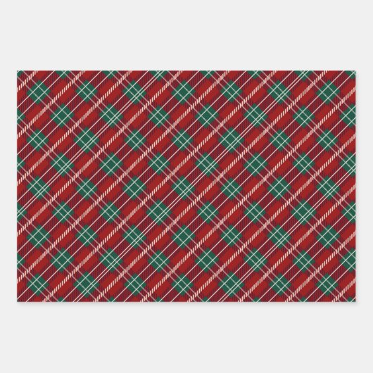 Elegant rood en zwart geruite patroon inpakpapier vel (Voorkant)