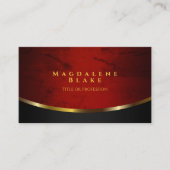 Elegant rood en zwart marmer met gouden accent visitekaartje (Voorkant)