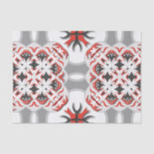 Elegant rood en zwart symmetrisch patroon tissuepapier (Voorkant)