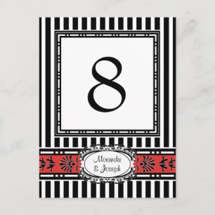 Elegant Rood- en Zwart-witgetallen Briefkaart