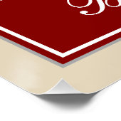 Elegant, rood, Faux Gold 55th Birthday; Naam op ma Perfect Poster (Hoek)