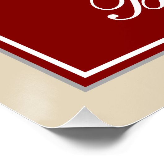 Elegant, rood, Faux Gold 5th Birthday + aangepaste Poster (Hoek)