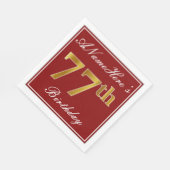 Elegant rood, Faux Gold 77e verjaardag + aangepast Servetten (Hoek)