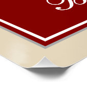 Elegant, rood, Faux Gold 7th Birthday + aangepaste Poster (Hoek)