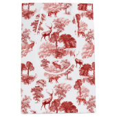 Elegant  rood Frans land Toile Deer Medium Cadeauzakje (Voorkant)