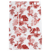 Elegant  rood Frans land Toile Deer Medium Cadeauzakje (Achterkant)