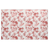 Elegant  rood Frans land Toile Deer Stof (Yard (91,4 cm))