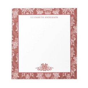 Elegant rood Frans toilet Notitieblok