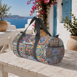 Elegant rood-gele Talavera-monogramtegelpatroon Plunjezak