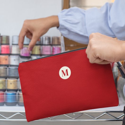 Elegant rood gepersonaliseerd monogram vrouwelijk etui