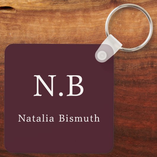 Elegant rood gepersonaliseerd sleutelhanger (Achterkant)