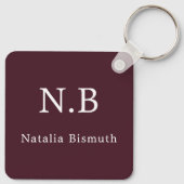 Elegant rood gepersonaliseerd sleutelhanger (Achterkant)