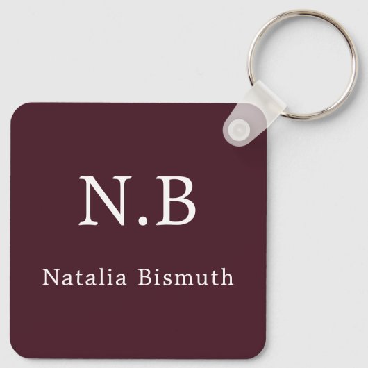 Elegant rood gepersonaliseerd sleutelhanger (Achterkant)