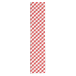 Elegant rood geruit patroon korte tafelloper