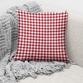 Elegant rood Gingham controleert patroon Kussen
