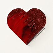 Elegant rood glitterend ontwerp notitieboek (Achterkant)