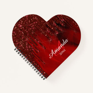 Elegant rood glitterend ontwerp notitieboek