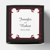 Elegant rood gotisch Lijst bruiloft gunst doos Bedankdoosjes (Bovenkant)