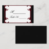 Elegant rood gotisch Lijst bruiloft plaats kaart Plaatskaartje (Voorkant / Achterkant)