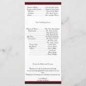 Elegant rood gotisch Lijst bruiloft programma Programmakaart (Achterkant)