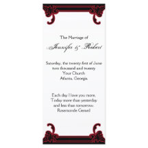 Elegant rood gotisch Lijst bruiloft programma