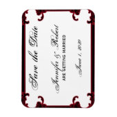 Elegant rood gotisch Lijst Save the Date Magneet (Verticaal)