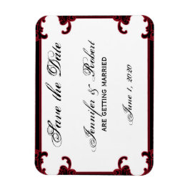 Elegant rood gotisch Lijst Save the Date Magneet