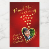 Elegant Rood Goud Bedankt 2025 Afstuderen Favoriet Wijn Etiket (Enkel label)