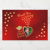 Elegant Rood Goud Bedankt 2025 Afstuderen Likeurfles Etiket (Enkel label)