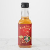 Elegant Rood Goud Bedankt 2025 Afstuderen Likeurfles Etiket (Voorkant)