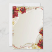 Elegant rood goud bloemencharra quinceanera kaart (Achterkant)