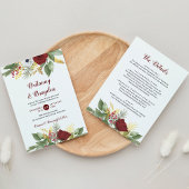 Elegant rood goud bloemenschrift Alles in één brui Kaart