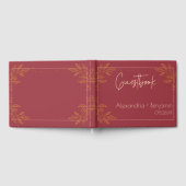 Elegant rood & goud bloemig trouwgastenboek gastenboek (Volledig)