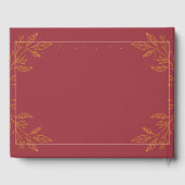 Elegant rood & goud bloemig trouwgastenboek gastenboek (Achterkant)