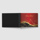 Elegant rood goud en zwart gastenboek (Volledig)