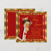 Elegant Rood Goud Etnisch Prince Jewel Baby shower Kaart (Voorkant / Achterkant)