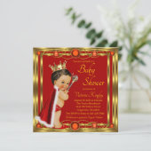 Elegant Rood Goud Etnisch Prince Jewel Baby shower Kaart (Staand voorkant)