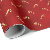 Elegant rood goud folie schattig snoeprietpatroon cadeaupapier (Rol Hoek)