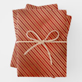 Elegant rood goud folie snoep riet strepen patroon inpakpapier vel (In situ)