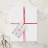 Elegant Rood & Goud Ganesha & Mehndi Hindu Bruilof Cadeaulabel (Met Touw)