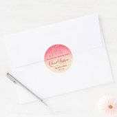 Elegant rood goud glitter zoet zestien verjaardag ronde sticker (Envelop)