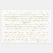 Elegant rood goud groen kalligrafie vrolijk kerstf inpakpapier vel (Voorkant 2)