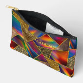 Elegant rood goud holografisch geometrisch etui (Open)